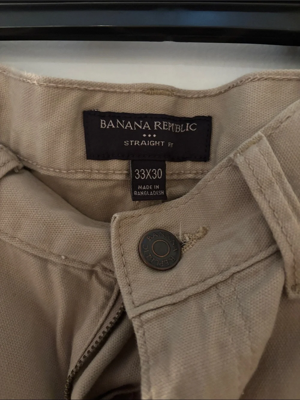 Banana Republic Khaki Straight-Leg Pants